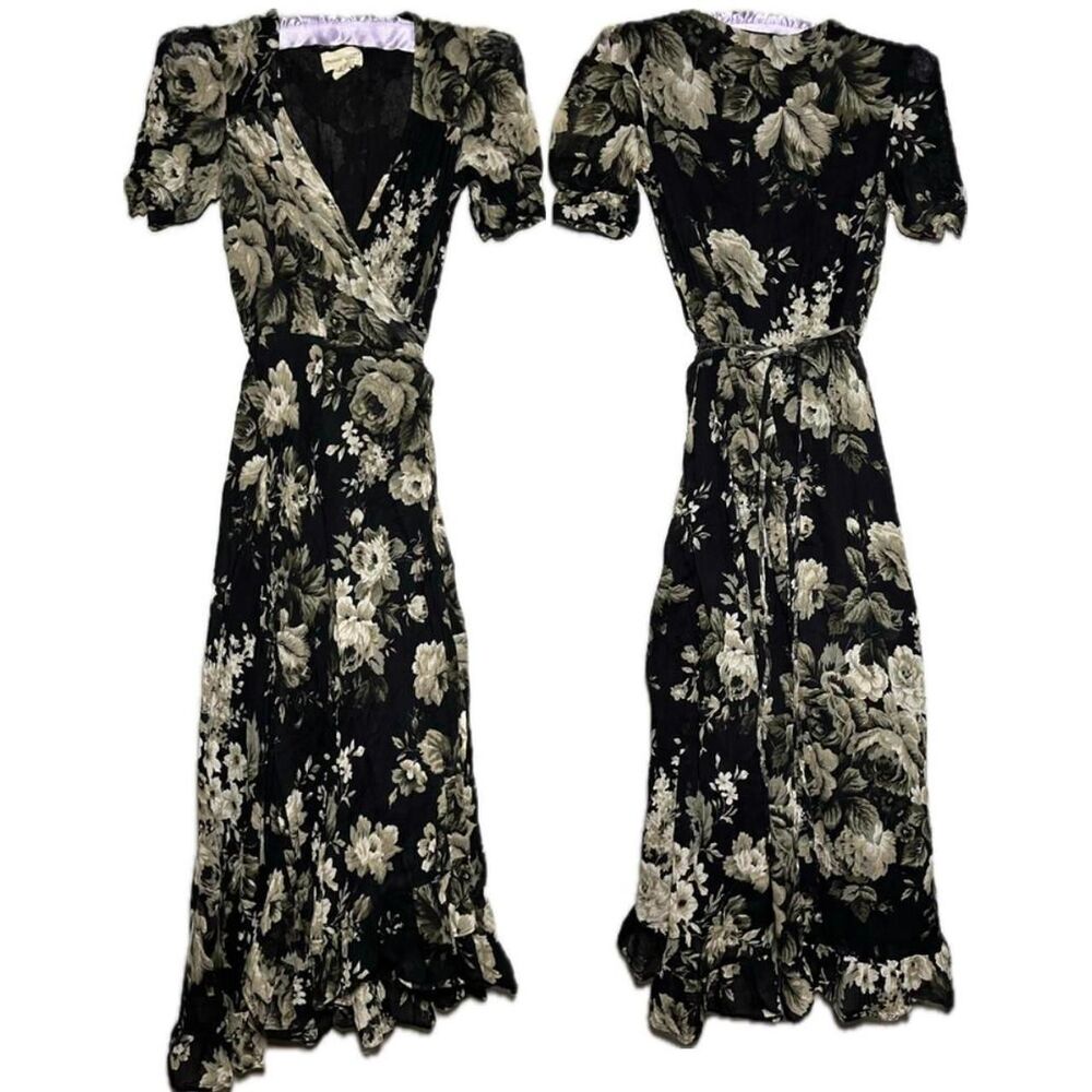 Ralph Lauren Denim Supply Floral Maxi Wrap Dress Whimsygoth Boho Size Small